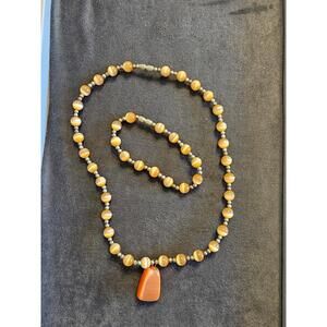 Orange Necklace And Bracelet